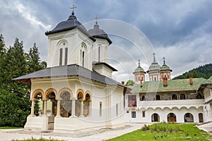 White church of the monastery in Sinaia