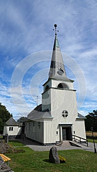White Church of North Koster at Koster Islands archipelago in Sweden