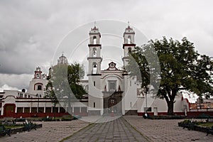 White church in Puebla Mexico