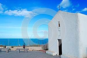 White church by the sea