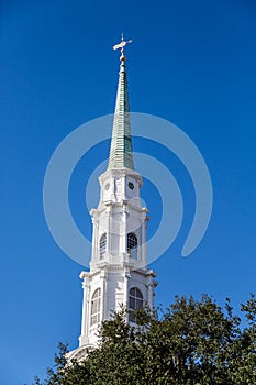 White Church Steeple with Windvane