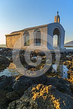 White Church By Sunrise In Crete