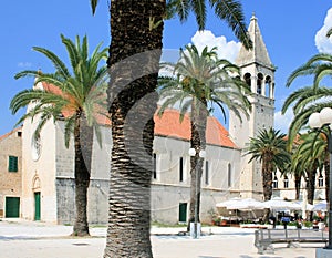 White church in Trogir, Croatia