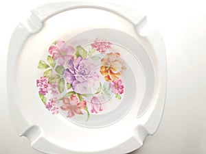 high angle view ashtray  on a white background.