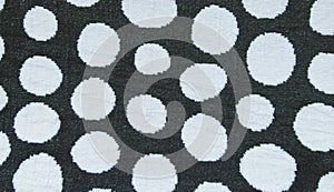 White circle in black color carpet,rug texture background,Ready forReady for product display montage.