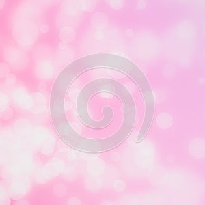 White circle bokeh on pink background blurred light.