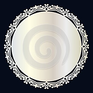 White Circle Frame Border with Elegant white Circle Element