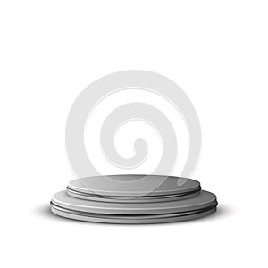 White circle podium on white backgrounds