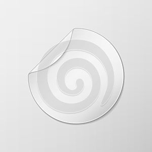 White circle round peel off paper sticker