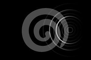 White circle target in dark room, abstract background