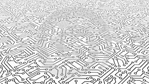 White circuit board pattern texture. High-tech background in dig