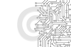 White circuit board pattern texture. High-tech background in dig