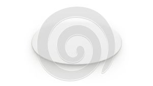 White circular object isolated on white background