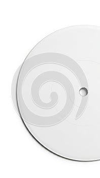 White circular object isolated on white background