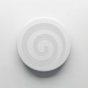 White circular object isolated on white background