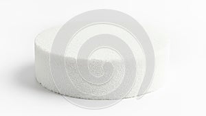 White circular object isolated on white background