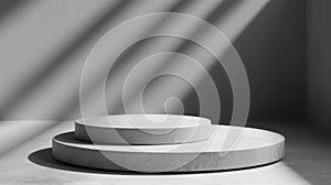 White Circular Object on Table, A Simple and Clear Image of Minimalist Design