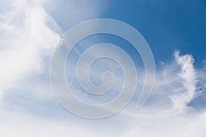 White cirrocumulus cloud wave in the blue sky background