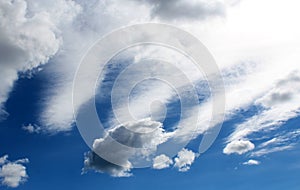 White cirrostratus clouds in blue Australian autumn sky. photo