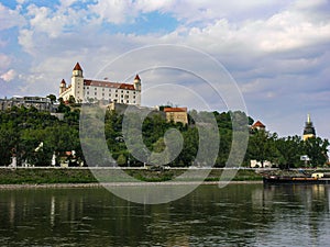 White city castle on the bank of Danude in the center of Bratislava Slovakia