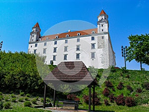 White city castle in the center of Bratislava Slovakia