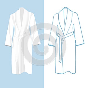 White classic cotton bathrobe, illustration