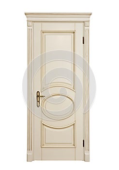 White classic door isolate on white background