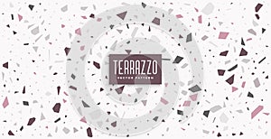 White classic terrazo pattern floor tiles background