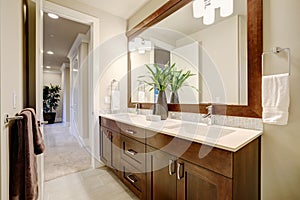 White and clean bathroom design in brand-new home