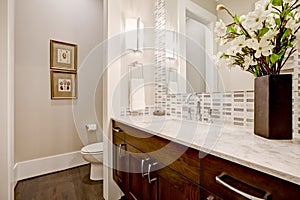 White and clean bathroom design in brand-new home