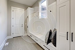 White clean hallway in luxury modern house