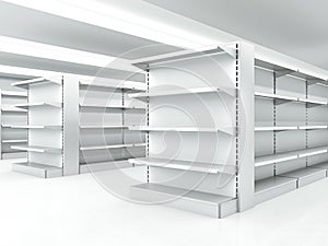 White clean shelves