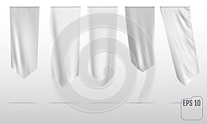 White clean vertical waving template flags.