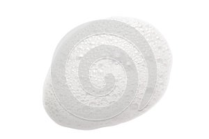 White cleanser foam bubbles drop isolated on white. Soap, shower gel, shampoo foam texture