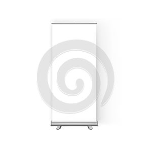 White Clear Roll Up Display Banner Stand Template