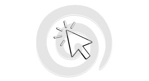 Cursor click icon, hand pointer. mouse clicking symbol. outline click cursor sign.