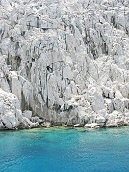 White cliff in aegean sea