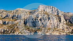 The white cliff of the Calanques near Cassis Provence, France