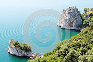 White cliffs with ancient ruins