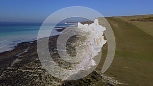 The white cliffs of Beachy Head and Seven Sisters at the south coast of England