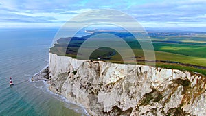 White cliffs at the English coast - aerial view