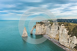 White cliffs of Etretat and the Alabaster Coast, Normandy, France