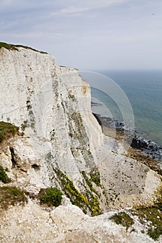 White cliffs south coast of Britain, Dover, famous place for archaeological discoveries and tourists destination