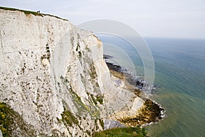 White cliffs south coast of Britain, Dover, famous place for archaeological discoveries and tourists destination