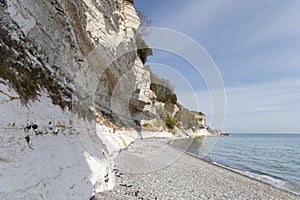 The white cliffs of Stevns Klint, Denmark