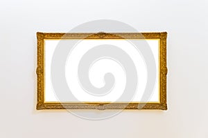 White clipped painting with a wooden carved frame