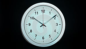 White clock face beginning of time 10.09 am or pm.