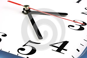 White Clock Face. Time concept. Macro image