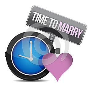 White clock with words Time to Marry