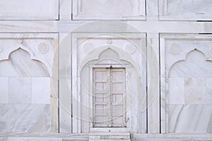 White Closed Door of Taj Mahal, Agra, Uttar Pradesh, India